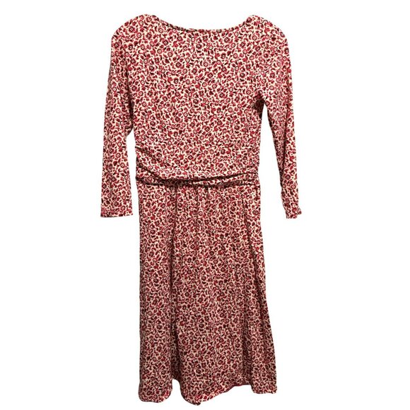 Land's End Red & White Mini Floral Print Twist Front Midi Dress Sz XS (2-4) - Picture 3 of 6